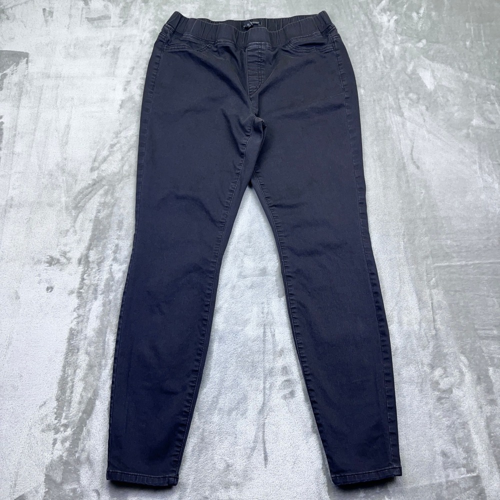 Eileen Fisher Womens Ankle Pull On Pants Small Petite SP Black Stretch Fits 28"